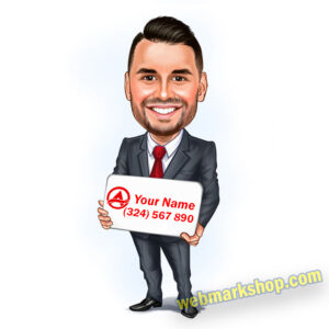 Insurance Agent Custom Caricature Cartoon Character-State Farm