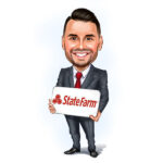 Insurance Agent Custom Caricature Cartoon Character-State Farm-Template #SF5080