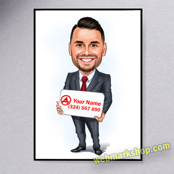 Insurance Agent Custom Caricature Cartoon Character-State Farm