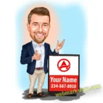 Insurance Agent Custom Caricature Cartoon Character Christmas Gift Birthday Gift -Template #SF5084
