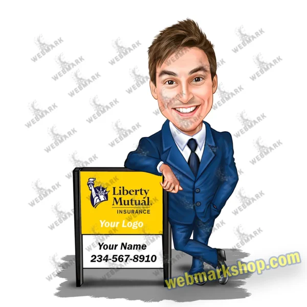Insurance Agent Custom Caricature Cartoon Character Christmas Gift Birthday Gift -Template #SF5085 - Image 2