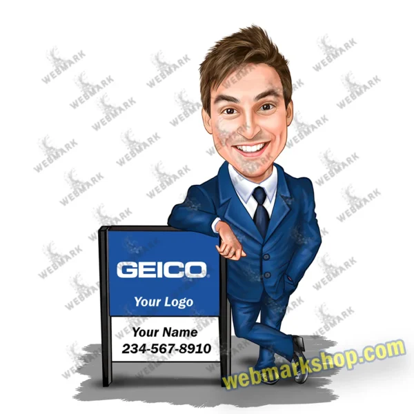 Insurance Agent Custom Caricature Cartoon Character Christmas Gift Birthday Gift -Template #SF5085 - Image 5