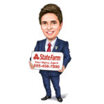 Insurance Agent Custom Caricature Cartoon Character-State Farm-Template #SF5086