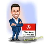 Insurance Agent Custom Caricature Cartoon Character Christmas Gift Birthday Gift -Template #SF5088