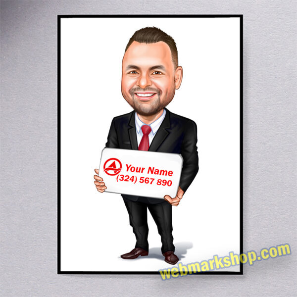 Insurance Agent Custom Caricature Cartoon Character-State Farm