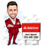 Insurance Caricature Cartoon Character-State Farm-Template #SF5089