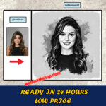 Black White Portrait From Photo, Social Media Profile Picture, Black White Personalized Portrait From Photo, Cartoon Logo, Digital Download-Template PPA50083