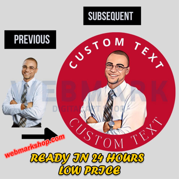 Instagram, Facebook, Tik Tok, Social Media Profile Social Picture, Cartoon Selfie, Illustration, Cartoon Logo, Digital Gift, Custom Avatar - Template PPA50084