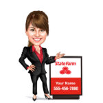 Insurance Agent women Caricature Cartoon Character-State Farm-Template #SF5101