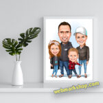Family Caricature Gift Cartoon-Template #FF5050