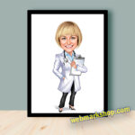 Custom Female Doctor Portrait, Doctor Gift, Graduation gift for Medical Students and Surgeon Doctors, Gift Ideas For Doctors, Funny Gift, Digital Download-Template #MED80504