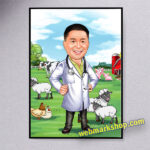 Veterinary medicine, Animal Clinic, Veterinary Doctor, Male Doctor Gift, Doctor Caricature from Photo, Funny Doctor Drawing Art, Funny Doctor Portrait, Unique Doctor Cartoon Drawing, Digital Download-Template #MED80511