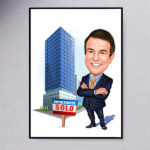 Realtor Cartoon, Realtor Gift, Custom Real Estate Agent Caricature Portrait, Real Estate Templates Marketing, Realtor Gift, Digital Download-Template #REA5052