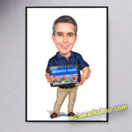 Realtor Caricature female cartoon with dog, Realtor Cartoon, Realtor Gift, Custom Real Estate Agent Caricature Portrait, Real Estate Templates Marketing, Realtor Gift, Digital Download-Template #REA5063