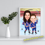 Child Hockey Payer Family Sports Caricature Caricature Gift Cartoon -Template #SP50052