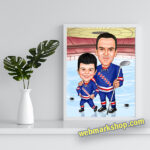 Child Hockey Payer Family Sports Caricature Caricature Gift Cartoon -Template #SP50053