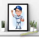 Sports Caricature Cartoon Custom Caricature Best Baseball Player Gift,Birthday Gift ,Digital Gift, Gift For Him, Digital Download -Template #SP50054
