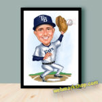 Sports Caricature Cartoon Custom Caricature Best Baseball Player Gift, Birthday Gift, Digital Gift, Gift For Him, Digital Download -Template #SP50056