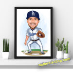 Sports Caricature Cartoon Custom Caricature Best Baseball Player Gift, Birthday Gift, Digital Gift, Gift For Him, Digital Download -Template #SP50057