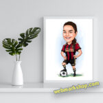 Sports Caricature, A female soccer player, Soccer Caricature Gift, Birthday Gift, Digital Gift, Gift For Her, Digital Download -Template #SP50064