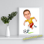 Sports Caricature, A male soccer player, Soccer Caricature Gift, Birthday Gift, Digital Gift, Gift For Him, Digital Download -Template #SP50066
