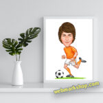 Sports Caricature, A male soccer player, Soccer Caricature Gift, Birthday Gift, Digital Gift, Gift For Him, Digital Download -Template #SP50067