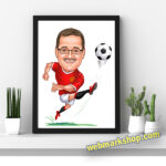 Sports Caricature, A male soccer player, Soccer Caricature Gift, Birthday Gift, Digital Gift, Gift For Him, Digital Download -Template #SP50069