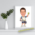 Sports Caricature, Tennis player caricature, Tennis player caricature gift, Birthday Gift, Digital Gift, Gift For Him, Digital Download -Template #SP50073