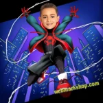 Christmas Day Gift, Customized Miles Morales Portrait, Spiderman Poster, Miles Morales Kid Birthday Gift, Invitation Card, Child Gifts, Digital Download -Template #SUH800511