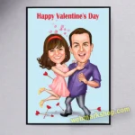 Valentine's Day Gift, Custom Couple Cartoon Portrait, Couple Portrait, Couple Gift, Couple Caricature, Custom Caricature, Anniversary Gift - Template #COU5003