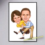 Valentine's Day Gift, Custom Couple Cartoon Portrait, Couple Portrait, Couple Gift, Couple Caricature, Custom Caricature, Anniversary Gift - Template #COU5007
