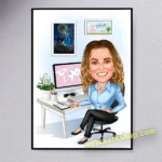 Female Office Caricature Cartoon Staff reception administration Character -Template #OFF800501