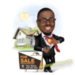 Realtor Caricature, Realtor Cartoon, Realtor Gift, Custom Real Estate Agent Caricature Portrait, Real Estate Templates Marketing, Realtor Gift, Digital Download-Template #REA5081