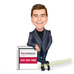 Realtor Caricature, Realtor Cartoon, Realtor Gift, Custom Real Estate Agent Caricature Portrait, Real Estate Templates Marketing, Realtor Gift, Digital Download-Template #REA5083