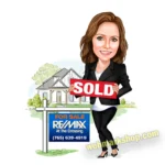 Custom Real Estate Agent Woman team, Remax Real Estate Caricature, Caricature Portrait, Real Estate Marketing, Digital Download-Template #REA5096
