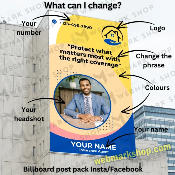 billboard Instagram Facebook Post pack design pack S Insurance graphics social media post design billboard