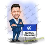 Insurance Agent Caricature Cartoon Character-Template #SF5144
