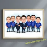 Company Group Caricature Cartoon Staff Caricature Office Team Cartoon Realtor Caricature Group Gift, Digital Download-Template #GRC8101