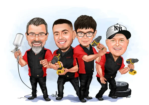 Company Group Caricature Cartoon Staff Caricature Office Team Cartoon Realtor Caricature Group Gift, Digital Download