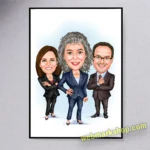 Company Group Caricature Cartoon Staff Caricature Office Team Cartoon Realtor Caricature Group Gift, Digital Download-Template #GRC8109