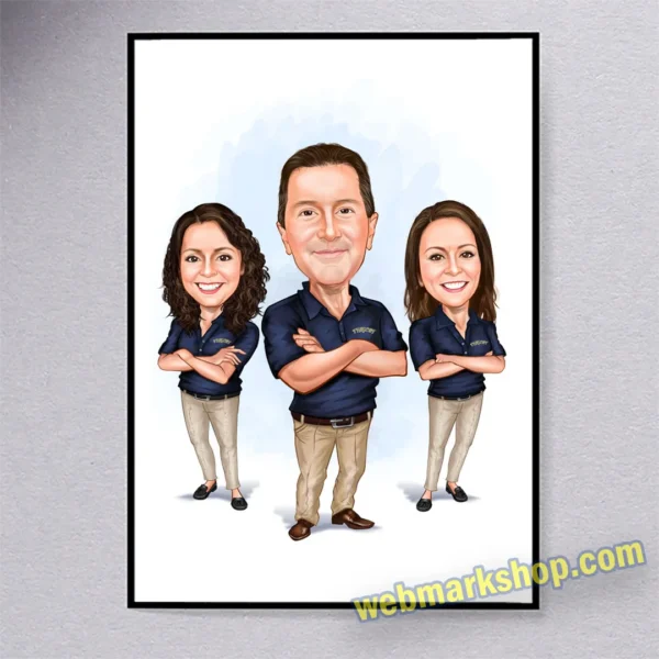 Company Group Caricature Cartoon Staff Caricature Office Team Cartoon Realtor Caricature Group Gift, Digital Download