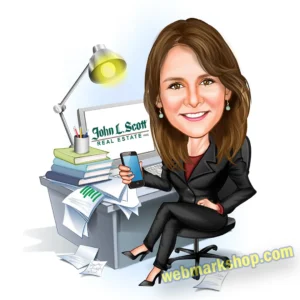 Female Office Caricature Cartoon Staff reception administration Character