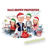 Custom Real Estate Team Christmas Caricature – Realtor Group Holiday Portrait, Personalized Company Xmas Illustration-Template #XMAS5057